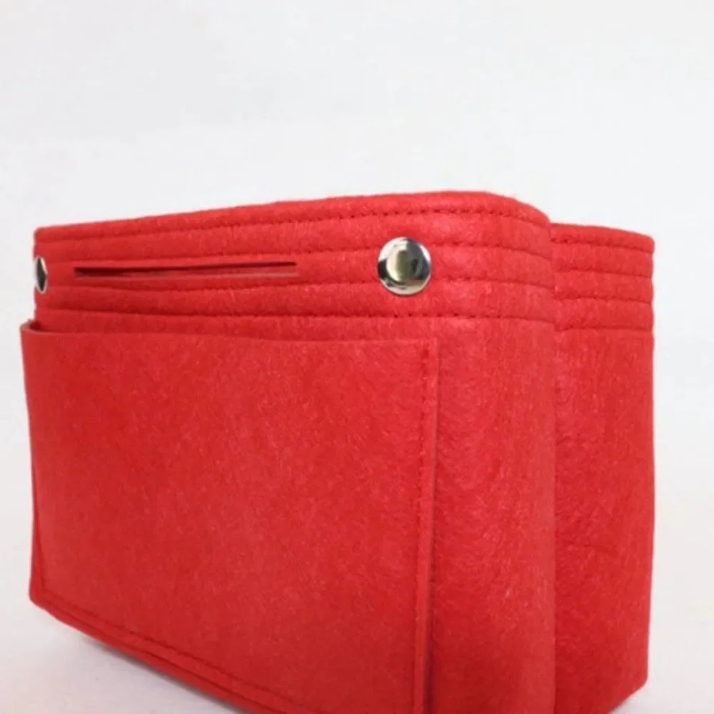 Insert/Organizer- Designer Handbags/Totes -Bright Red Style 3- Snap- NWT